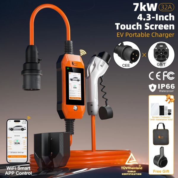 Зарядка для електромобіля Feyree 7кВт 32A GB/T