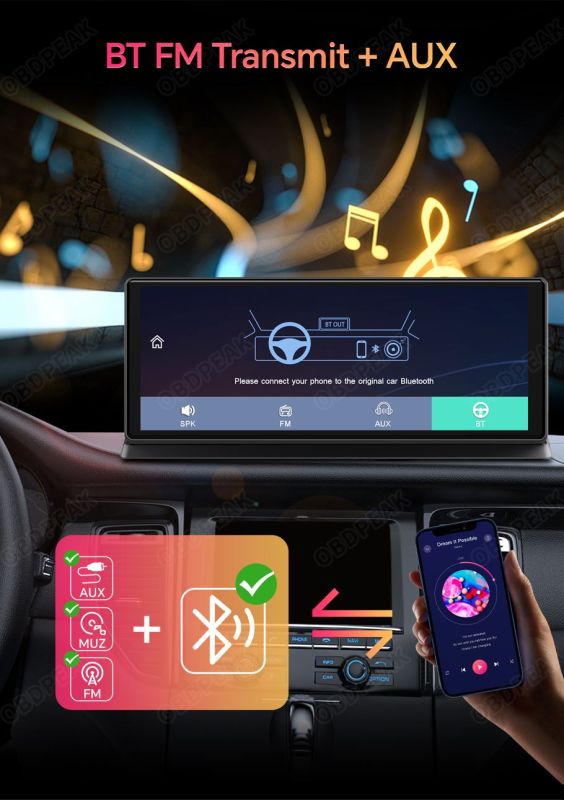 Авто екран CarPlay та Android Auto 11.3' OBDPEAK K2 Pro