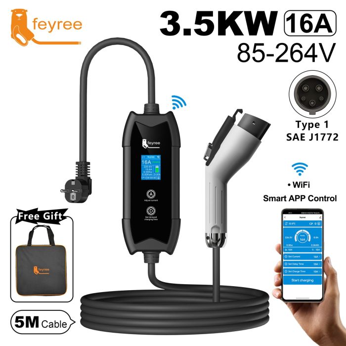 Зарядка для електромобіля Feyree 3.5кВт 16A Type1