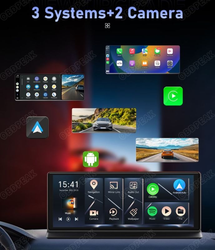Авто екран OBDPEAK K60 11' відеореєстратор 4/64ГБ Android 14