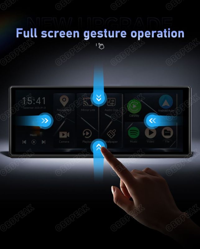 Авто екран OBDPEAK K60 11' відеореєстратор 4/64ГБ Android 14