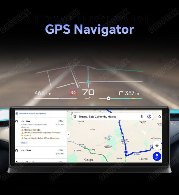 Авто екран OBDPEAK K60 11' відеореєстратор 4/64ГБ Android 14