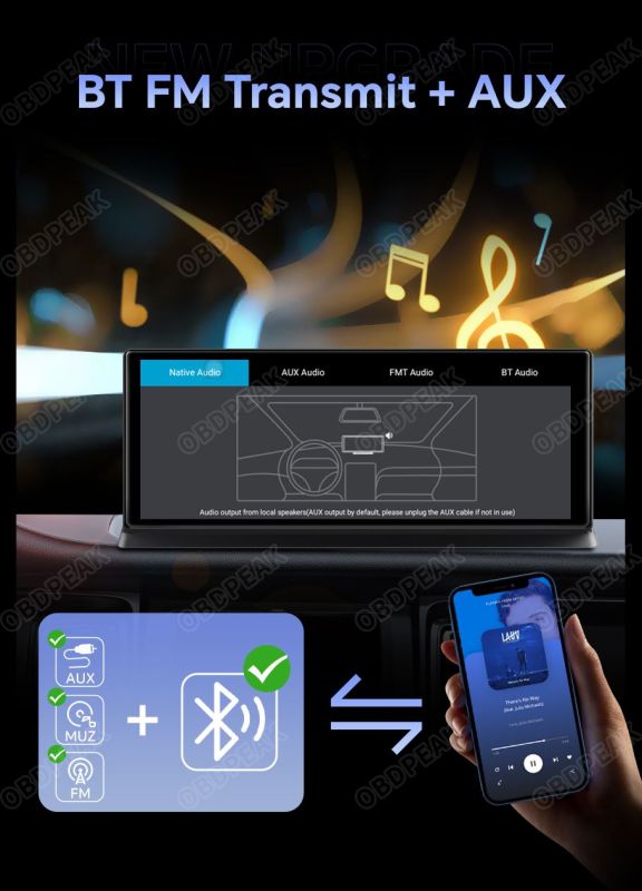 Авто екран OBDPEAK K60 11' відеореєстратор 4/64ГБ Android 14