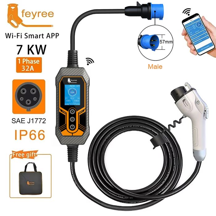 Зарядка для електромобіля Feyree 7кВт 32A Type1