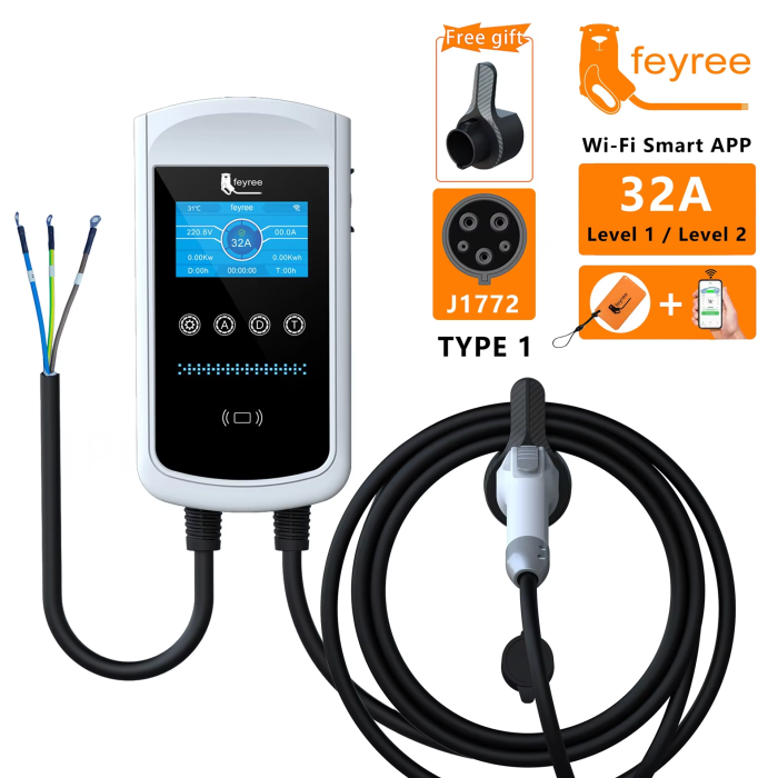 Зарядна станція для електромобіля Feyree 7кВт 32A Type1