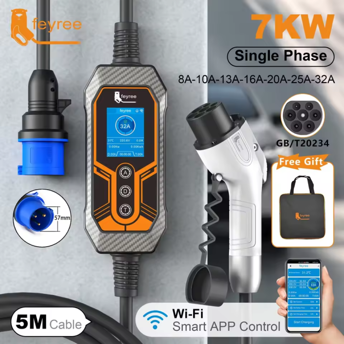 Зарядка для электромобиля Feyree 7кВт 32A GB/T