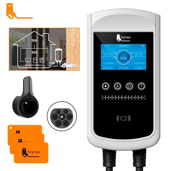 Зарядна станція для електромобіля Feyree 7,6кВт 32A GB/T