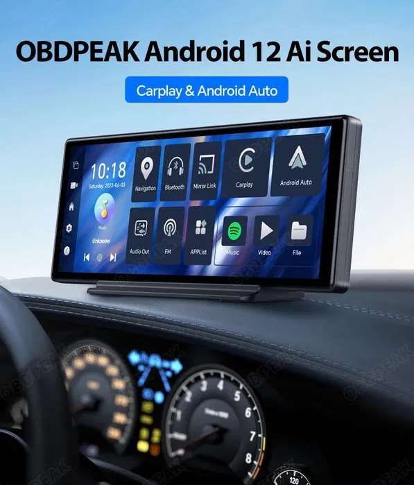 Авто екран 10 дюймів OBDPEAK T30 Apple CarPlay & Android Auto