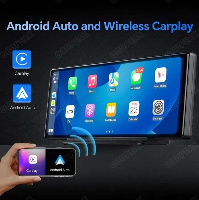 Авто екран 10 дюймів OBDPEAK T30 Apple CarPlay & Android Auto