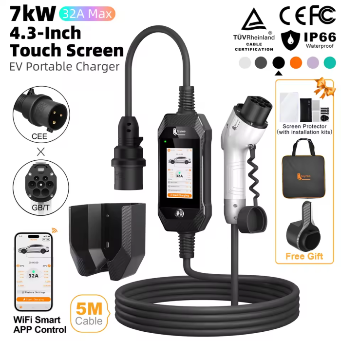 Зарядка для електромобіля Feyree 7кВт 32A GB/T