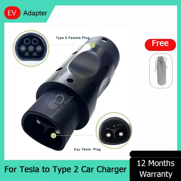 Перехідник Tesla на Type2 7кВт 32А