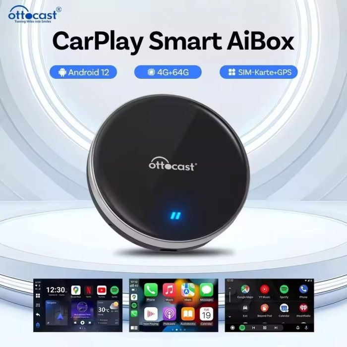 Ottocast P3 Lite авто приставка с Android 12 через CarPlay, YouTube