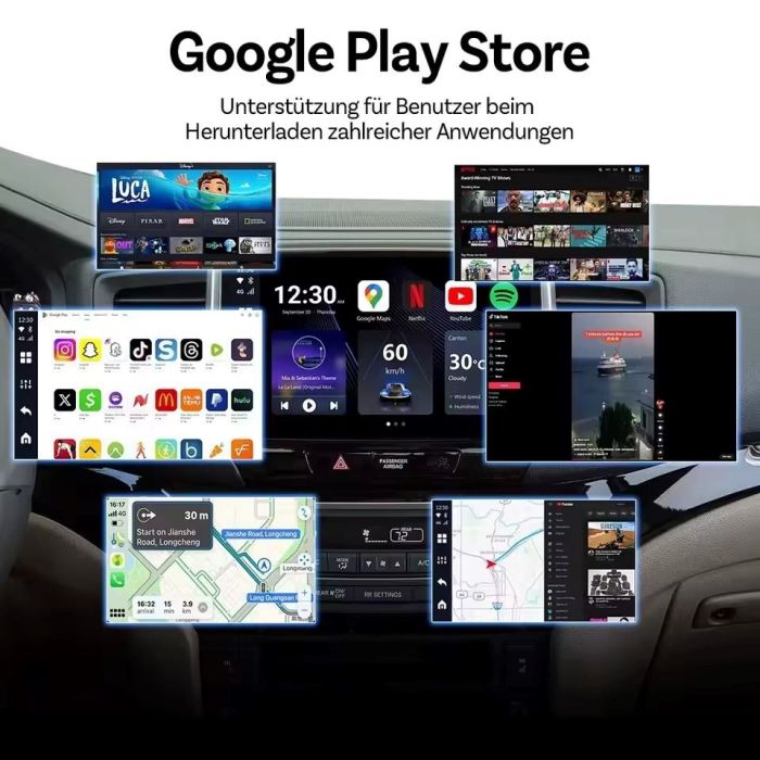 Ottocast P3 Lite авто приставка с Android 12 через CarPlay, YouTube