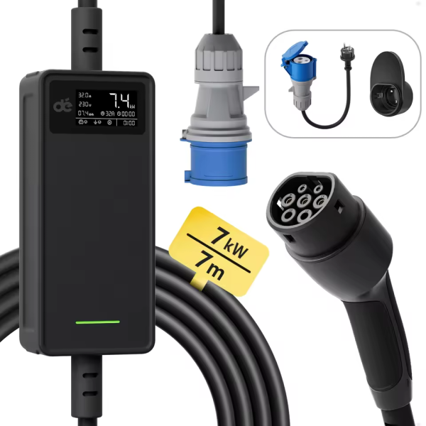 Зарядка для електромобіля Dépow 7кВт 32A, Type2
