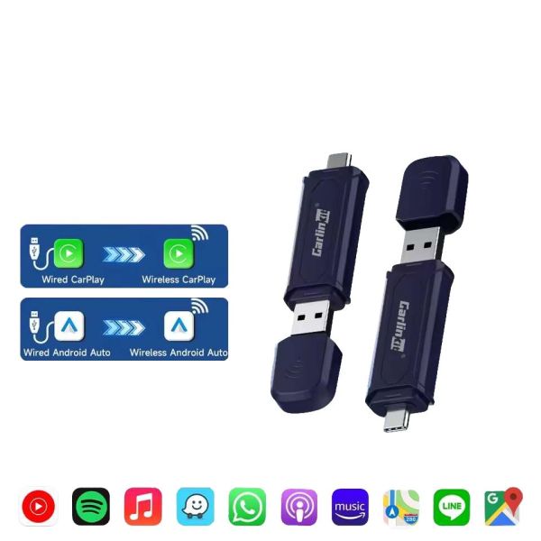 Адаптер CarlinKit Mini v5.0 Pro Dual Mode для бездротового Apple CarPlay & Android Auto
